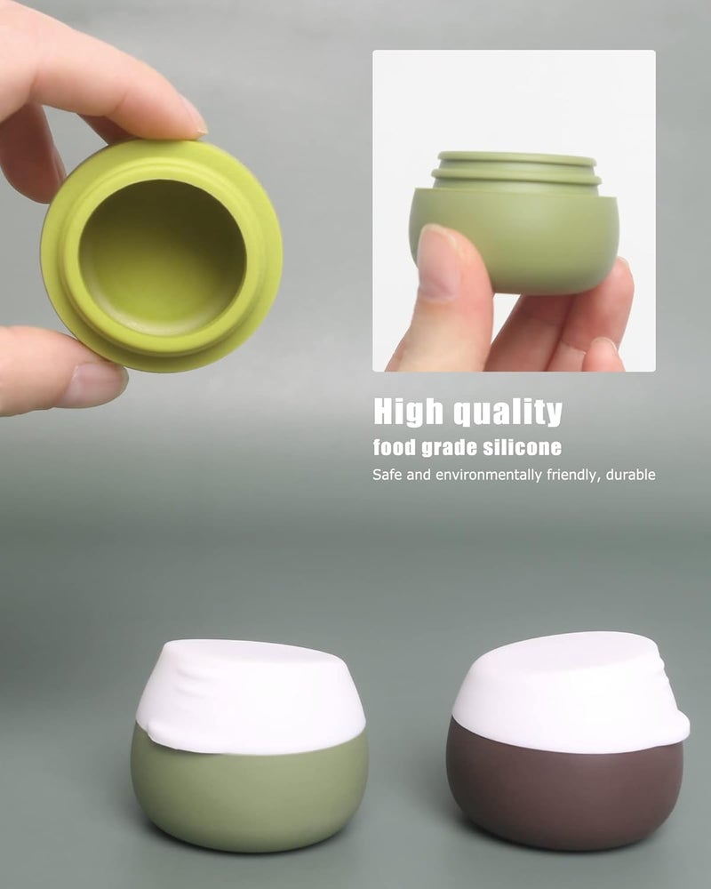 Gemice Silicone Cream Jars, TSA Approved Travel Size Containers - Leak-proof Travel Accessories with Lid for Cosmetic Makeup Face Body Hand Cream (4 Pieces) - Image 3